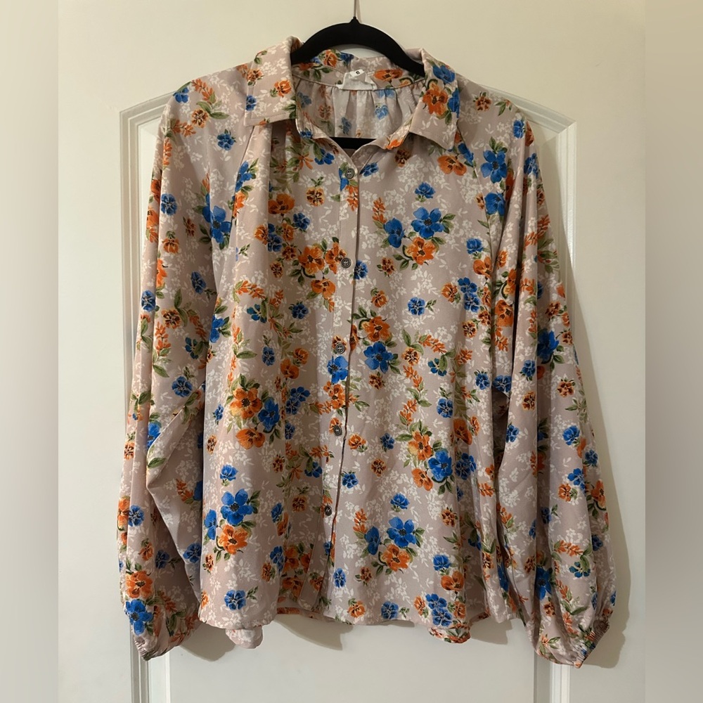 Floral Boutique Button-Up Blouse